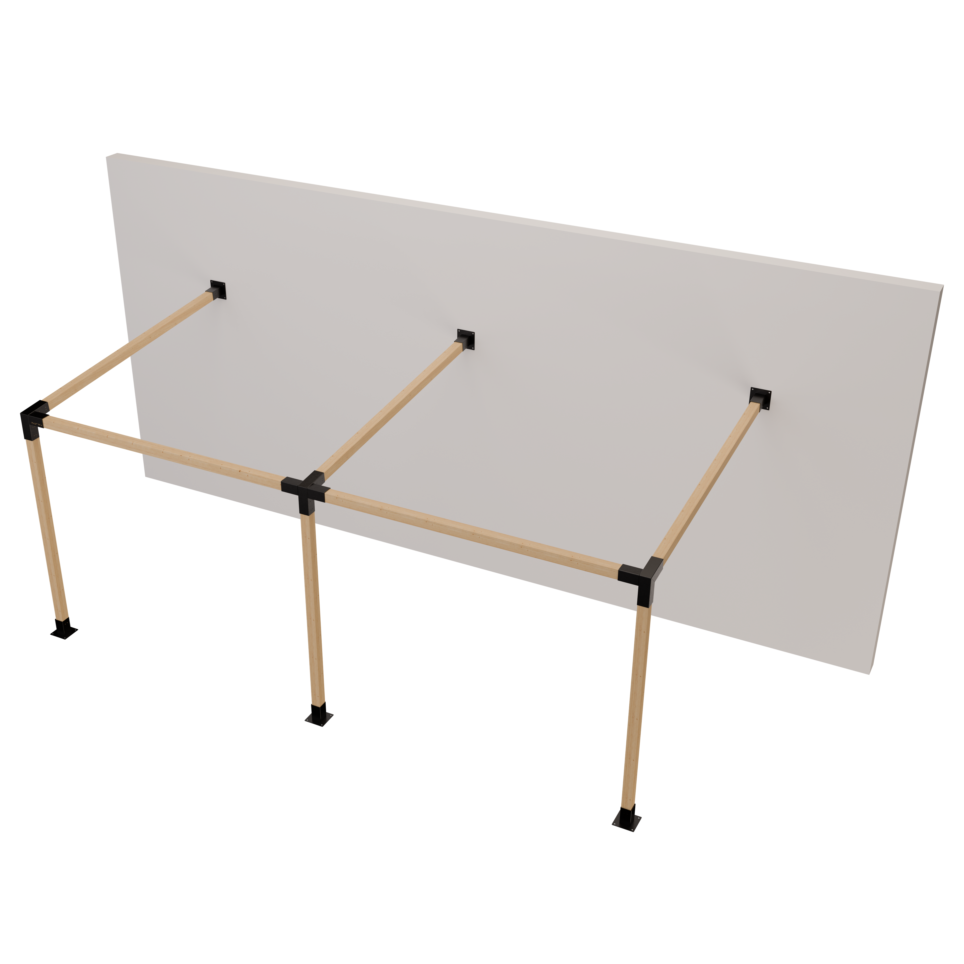 Kit Pérgola Adosada Ángulo 3x6 metros