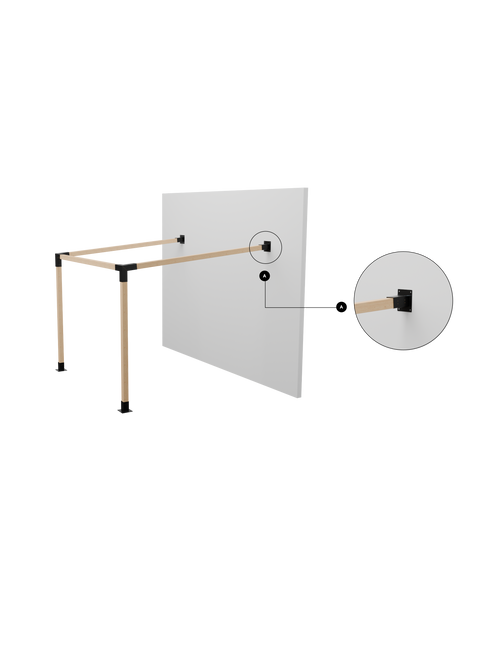 Conector Base Ángulo Acero Negro