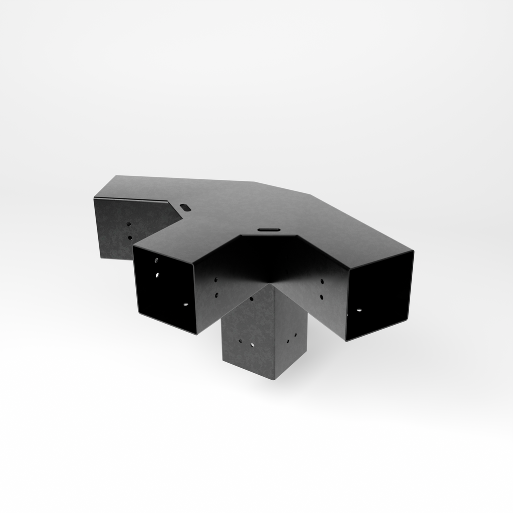 Conector Esquina Hexagonal Acero Negro