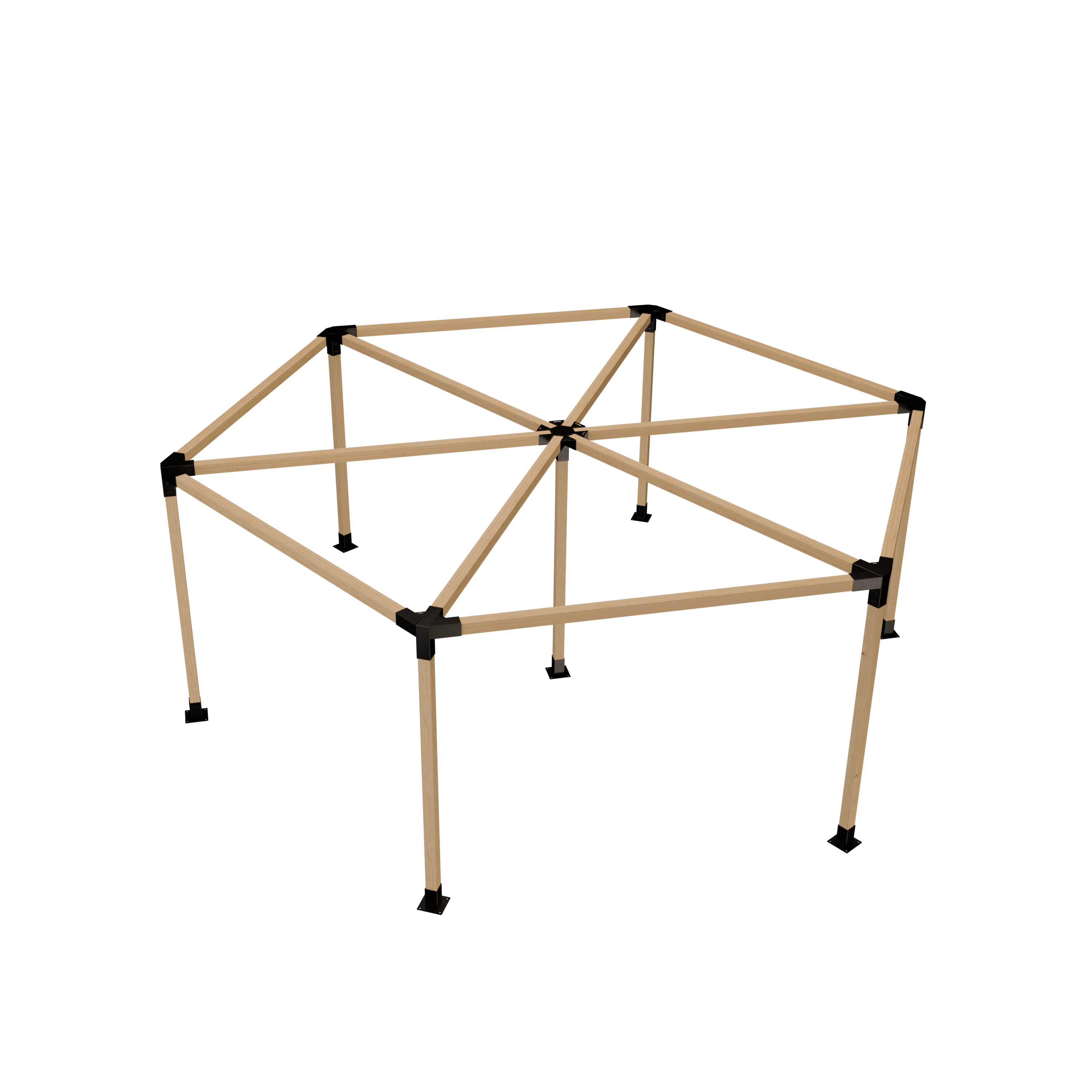 Kit Pérgola Hexagonal con Central