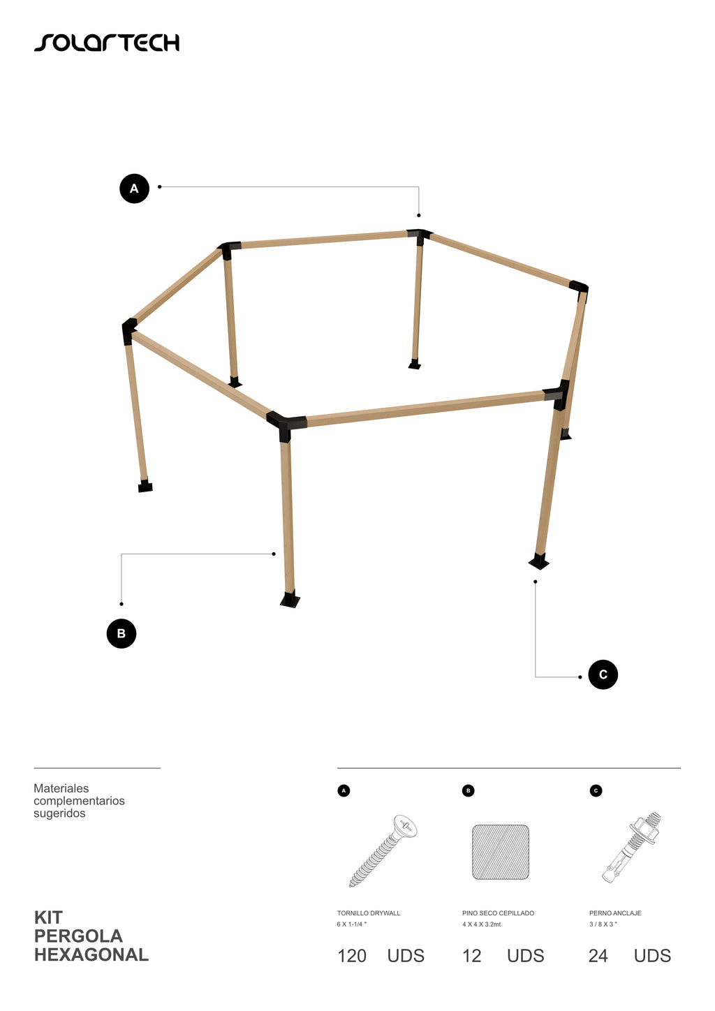 Kit Pérgola Hexagonal