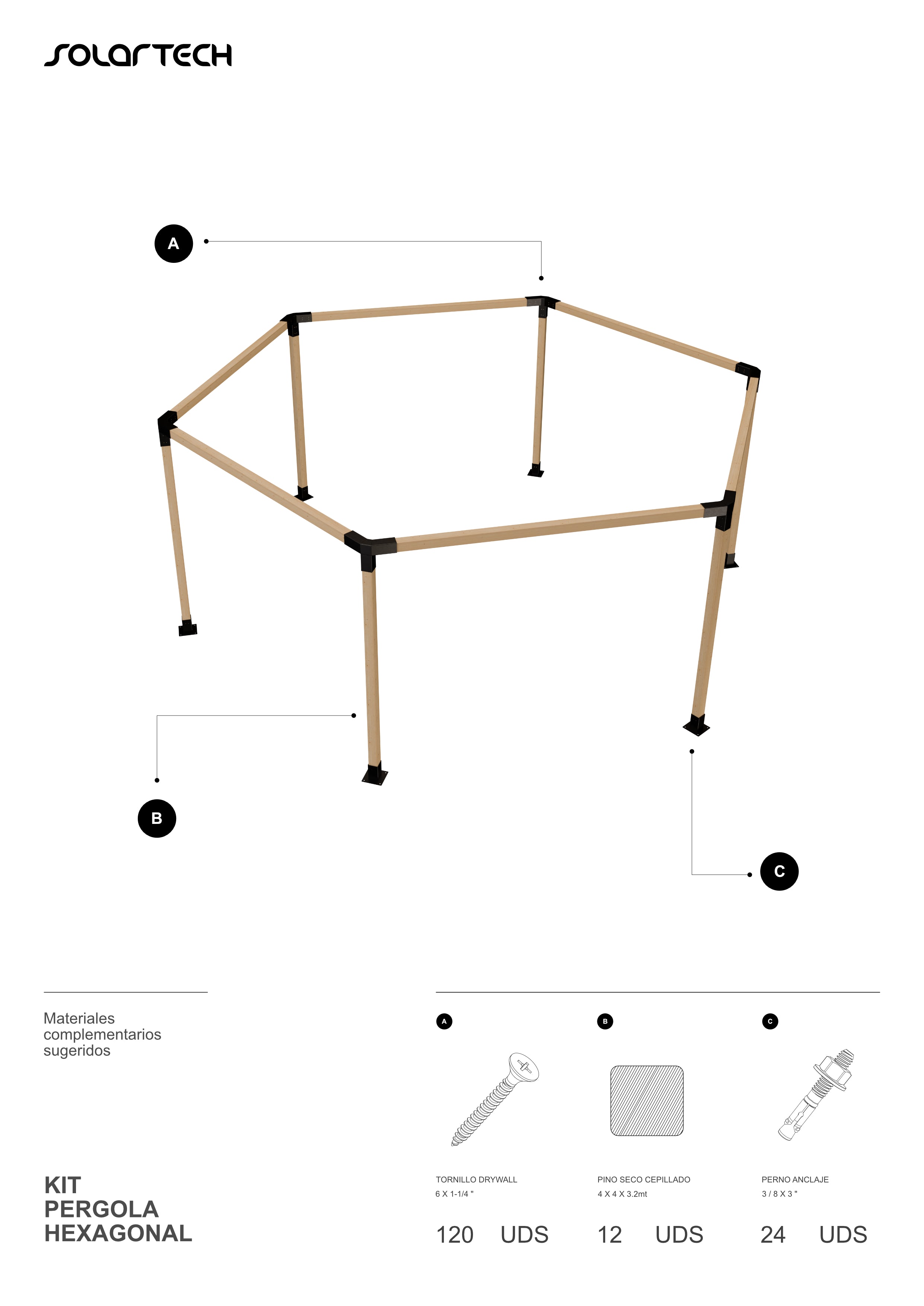 Kit Pérgola Hexagonal