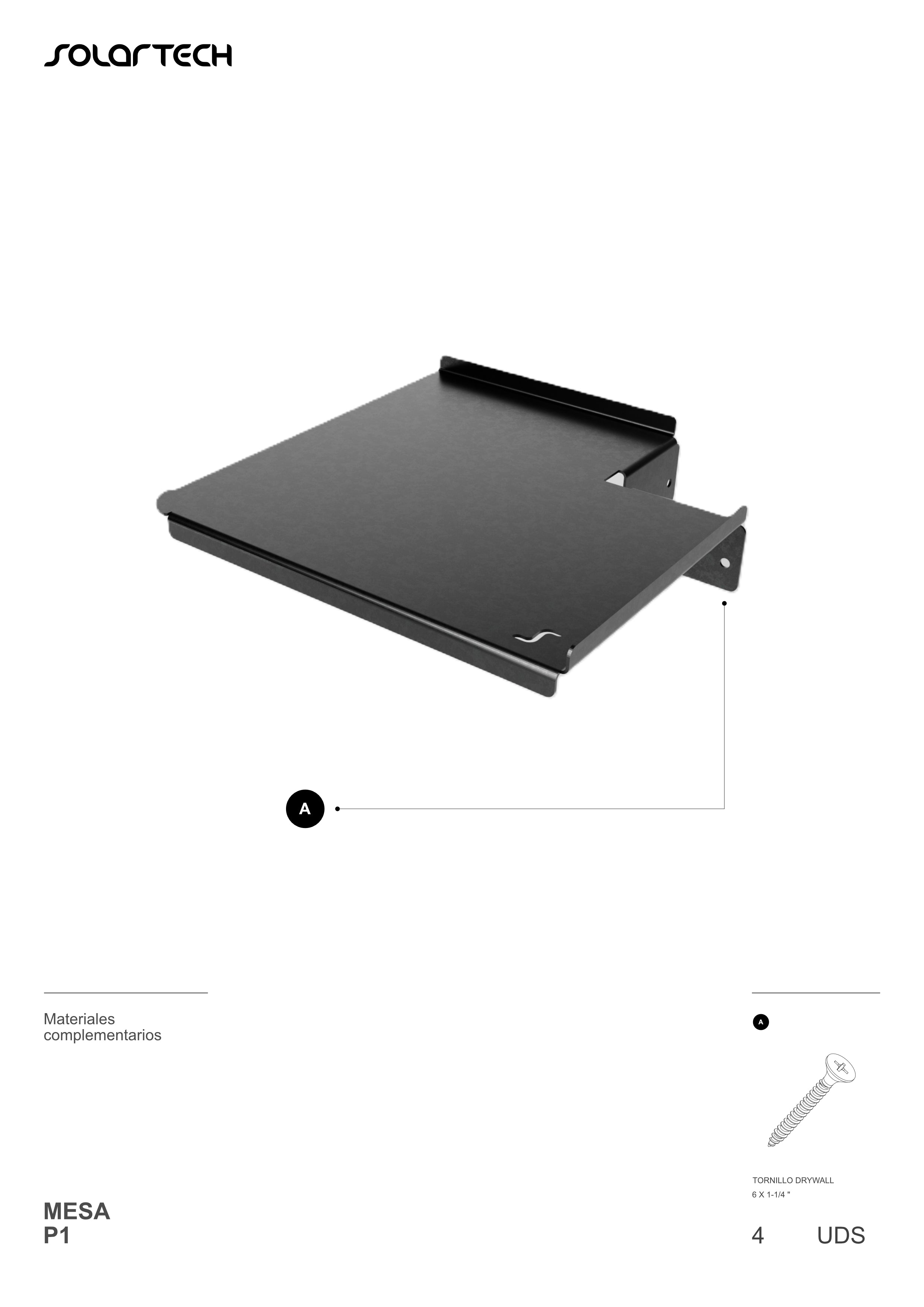 Mesa P1  Acero Negro Accesorio para Pérgola