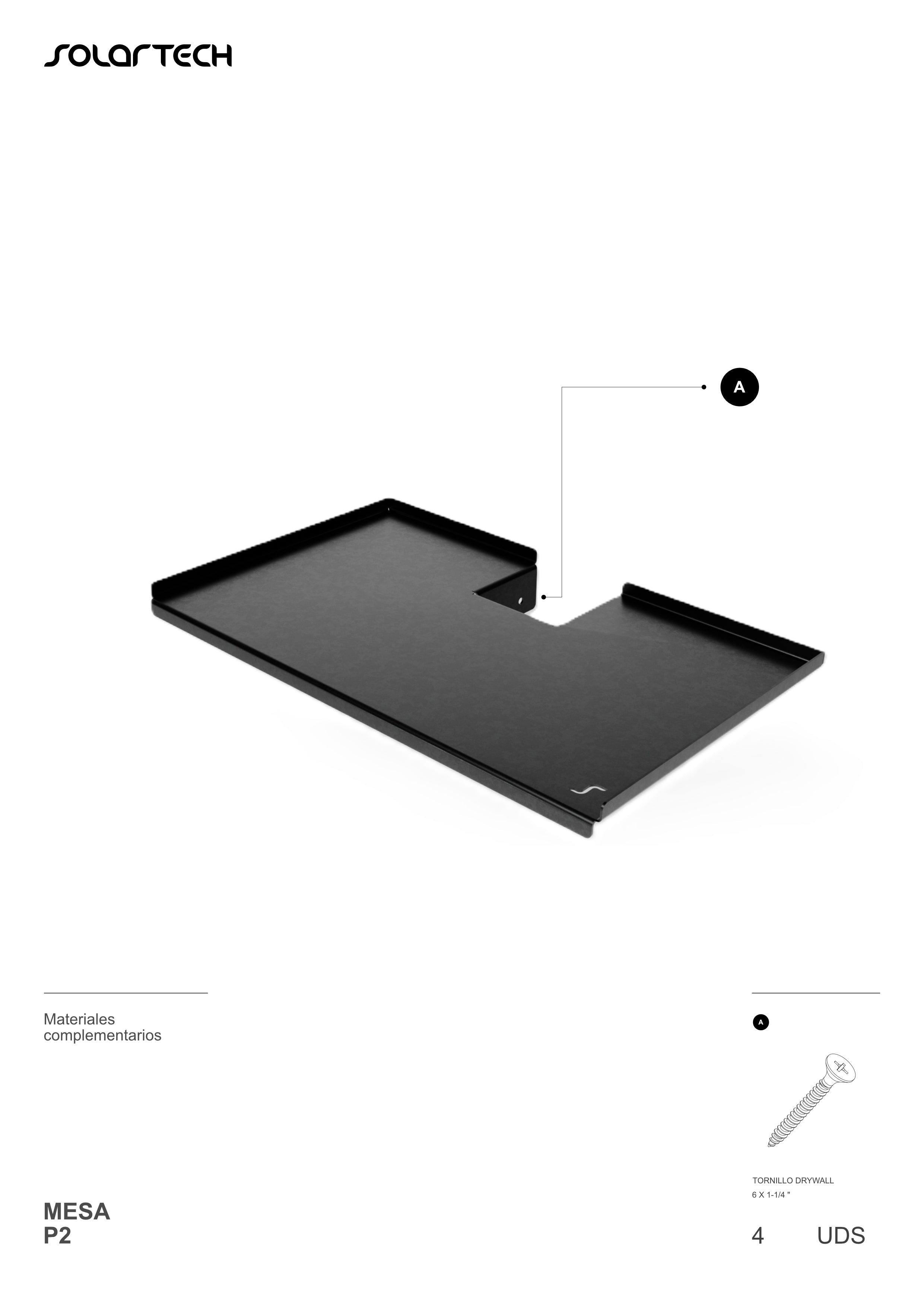 Mesa P2  Acero Negro Accesorio para Pérgola