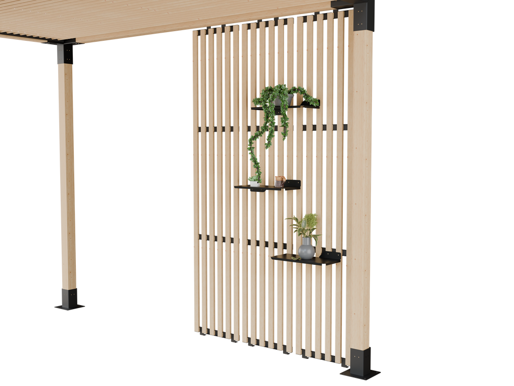 Repisa 1 Acero Negro Accesorio para Pérgola