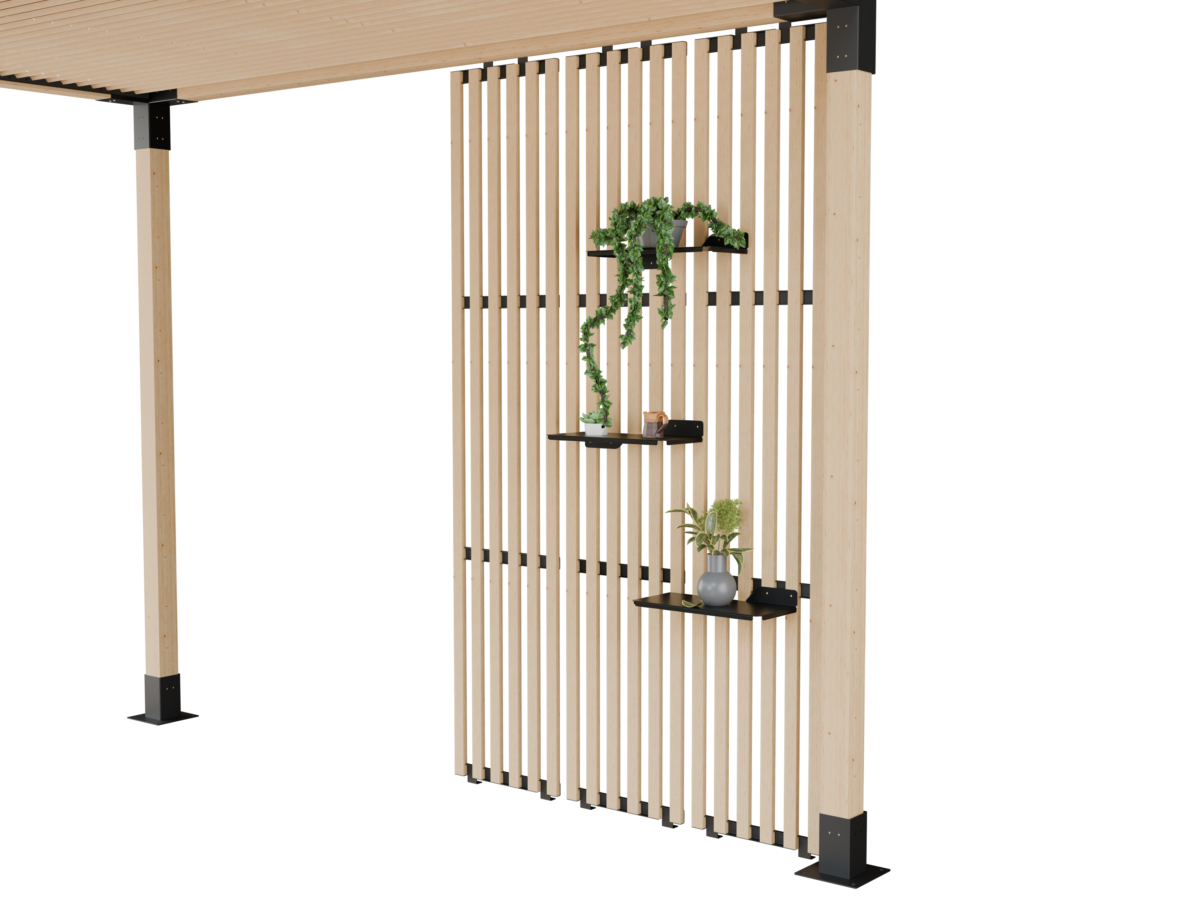 Repisa 1 Acero Negro Accesorio para Pérgola