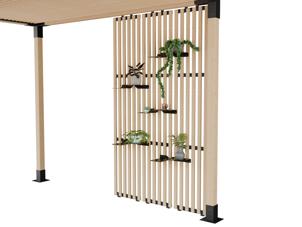 Repisa 2 Acero Negro Accesorio para Pérgola