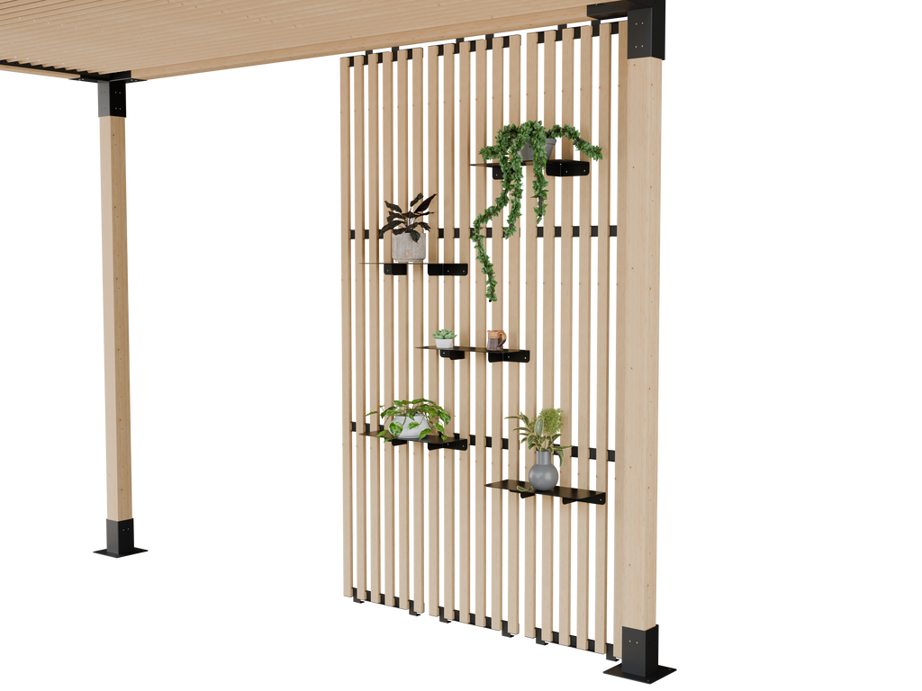 Repisa 3 Acero Negro Accesorio para Pérgola