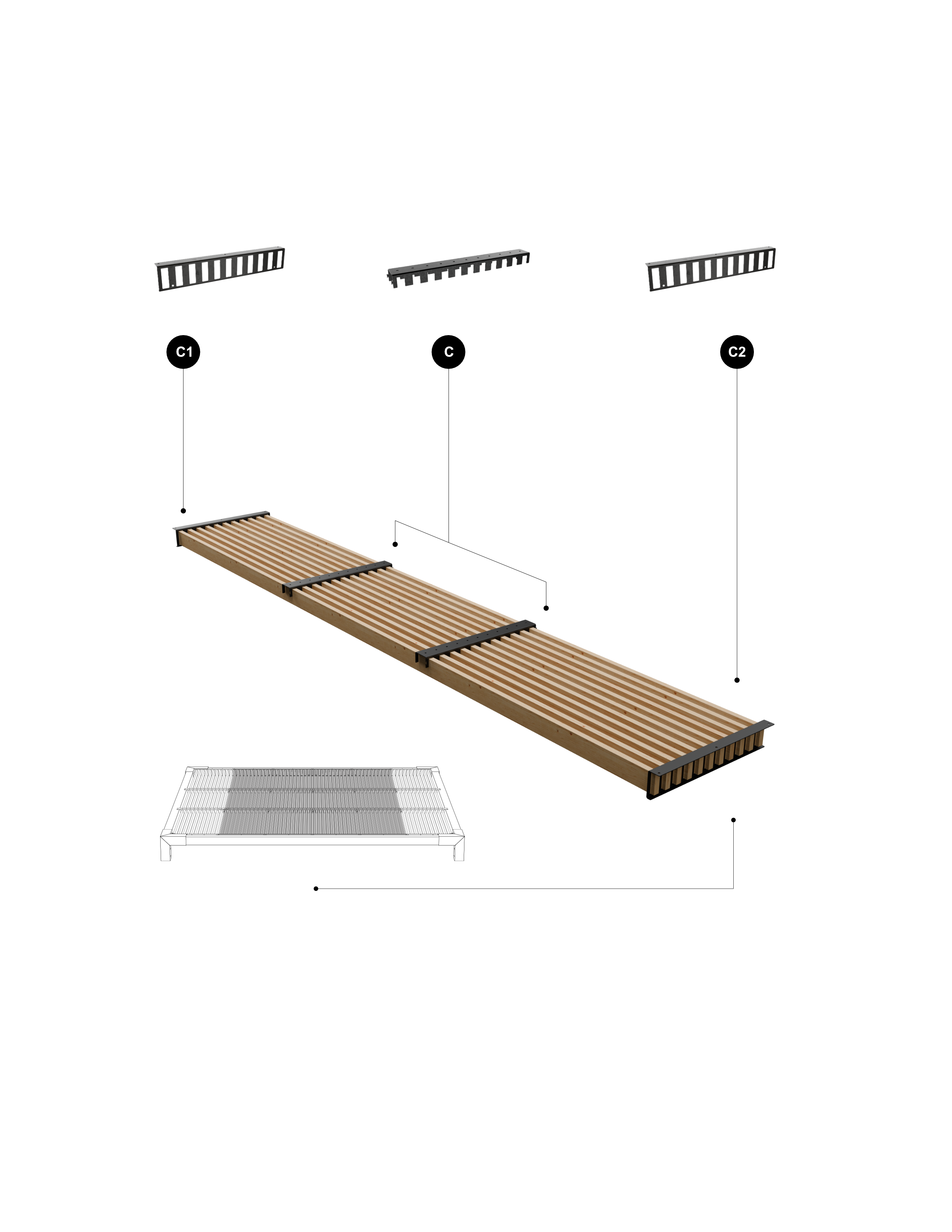 Kit Central Techo Palillaje para Pérgola