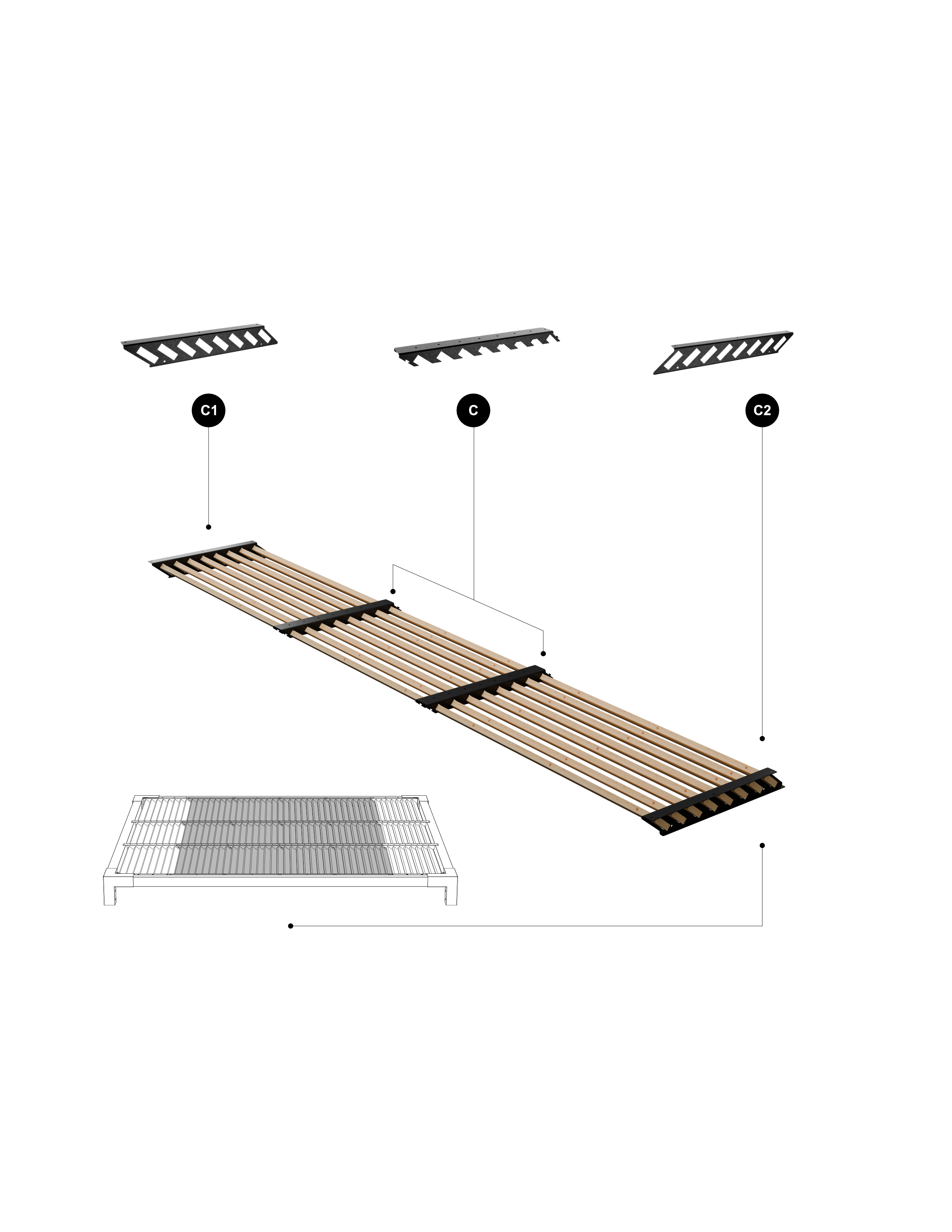 Kit Central Techo en Ángulo Palillaje para Pérgola