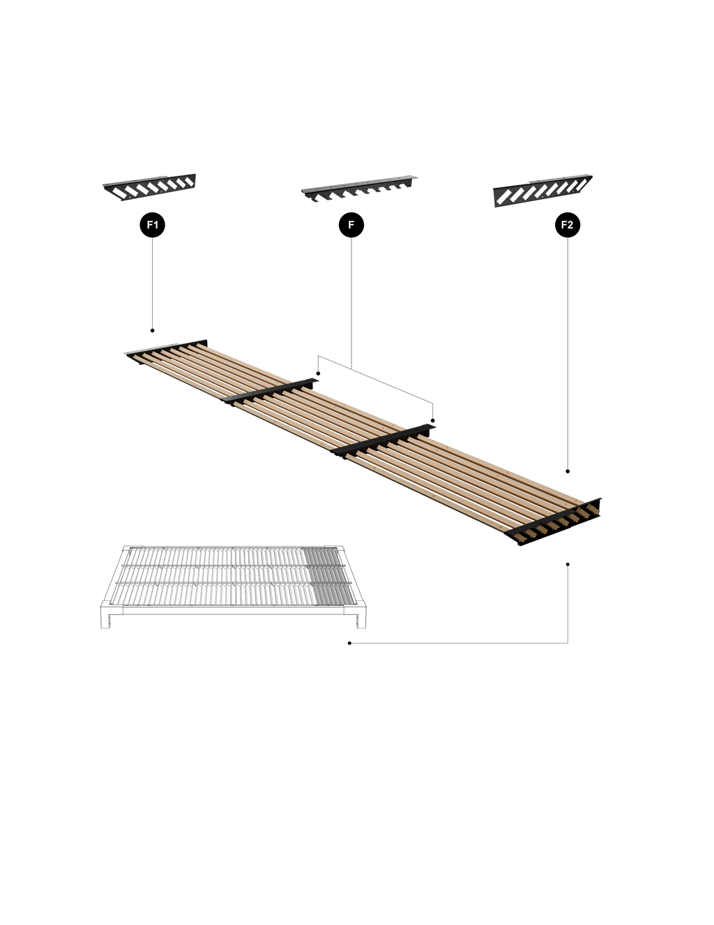 Kit Final Techo en Ángulo Palillaje para Pérgola
