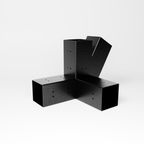 Conector Triple 30º Derecho Acero Negro