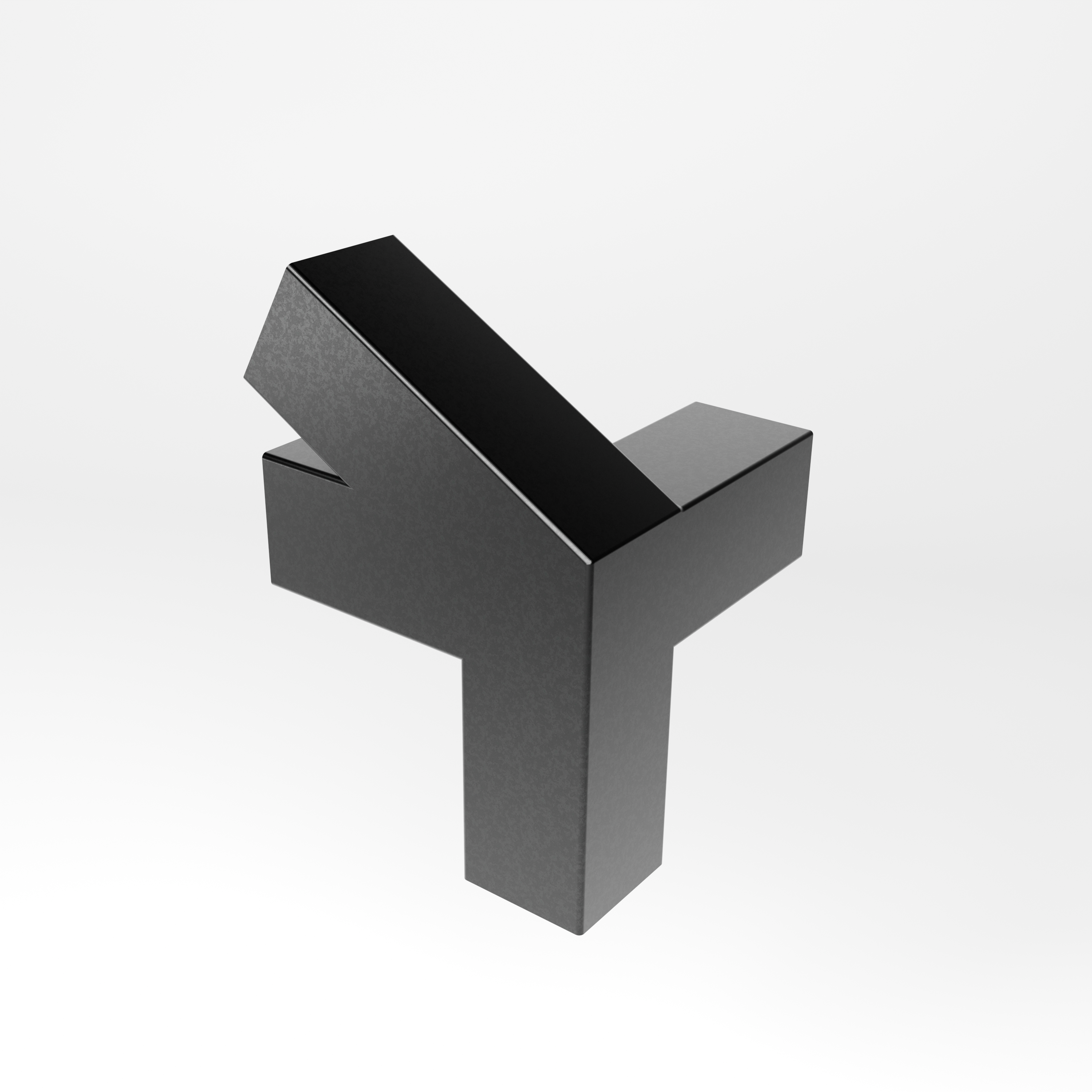 Conector Triple 30º Derecho Acero Negro