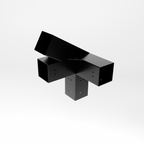 Conector Triple 30º Izquierdo Logo Acero Negro