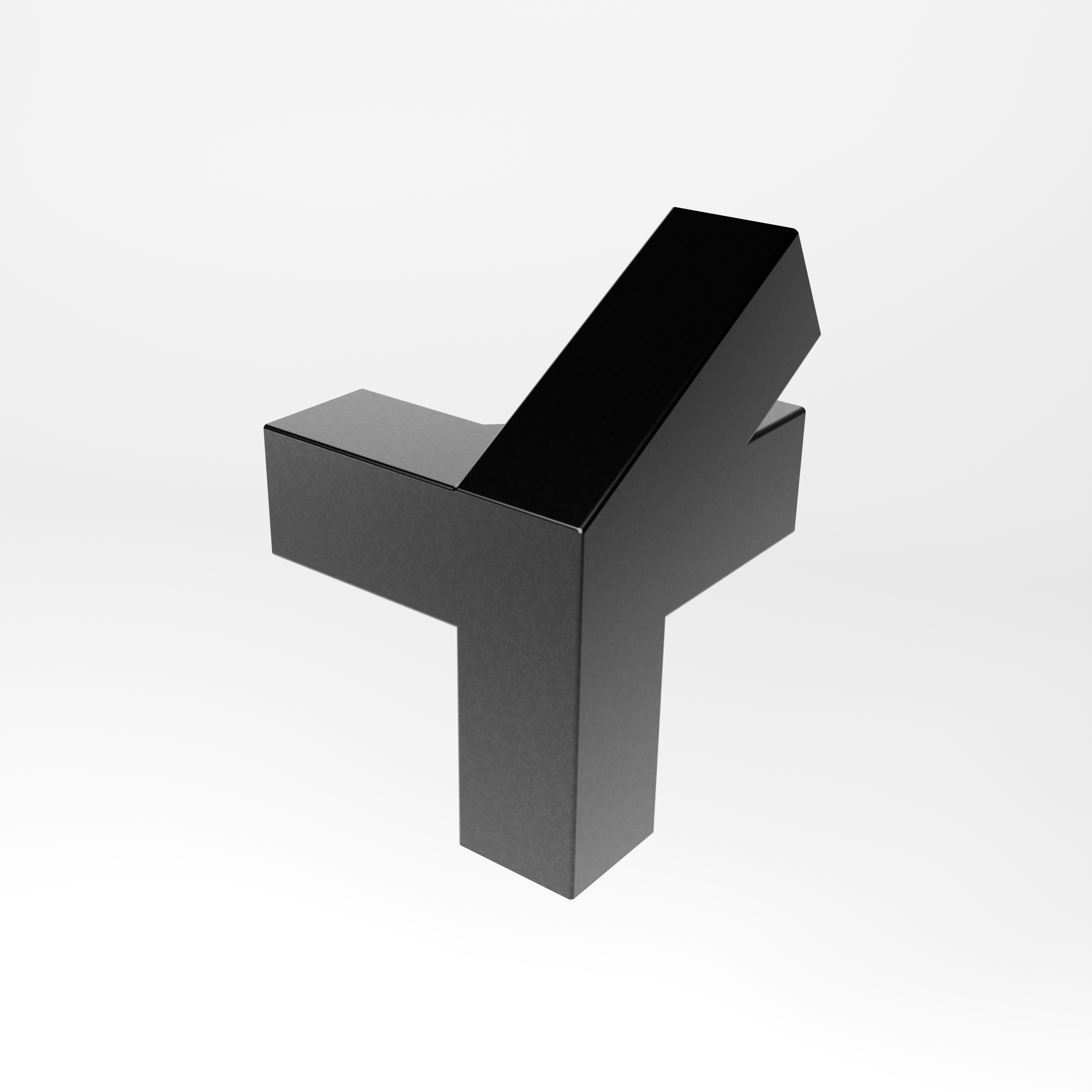 Conector Triple 30º Izquierdo Acero Negro