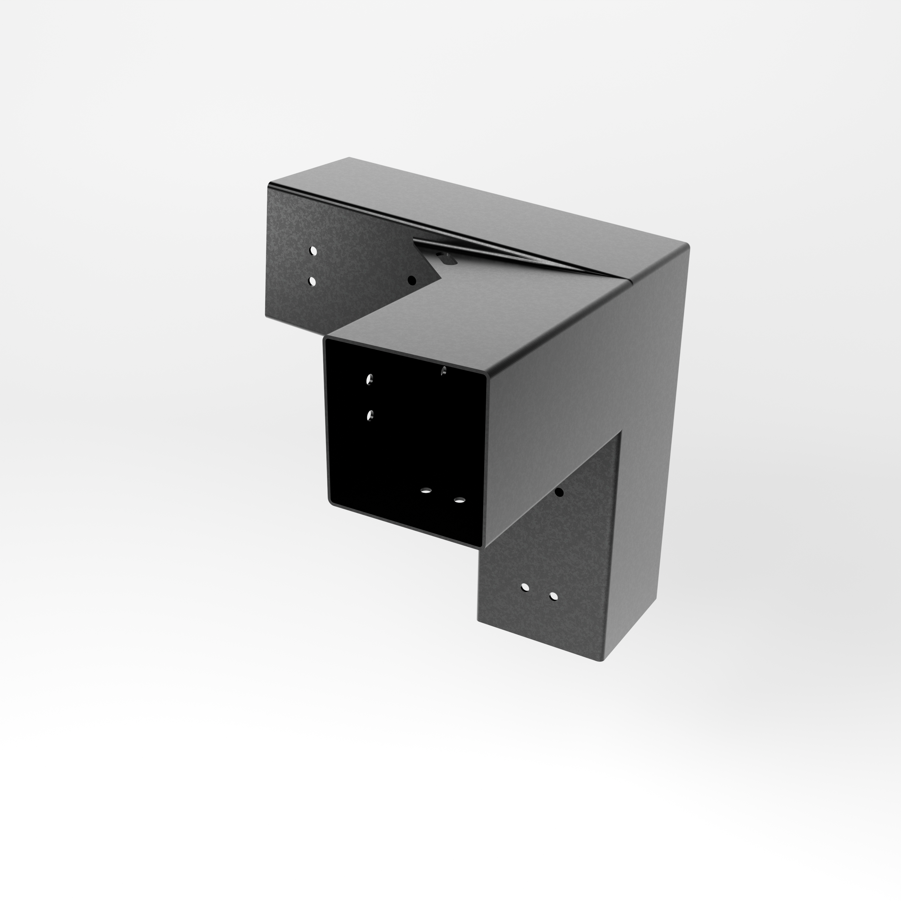 Conector Triple Angulo L1 Acero Negro