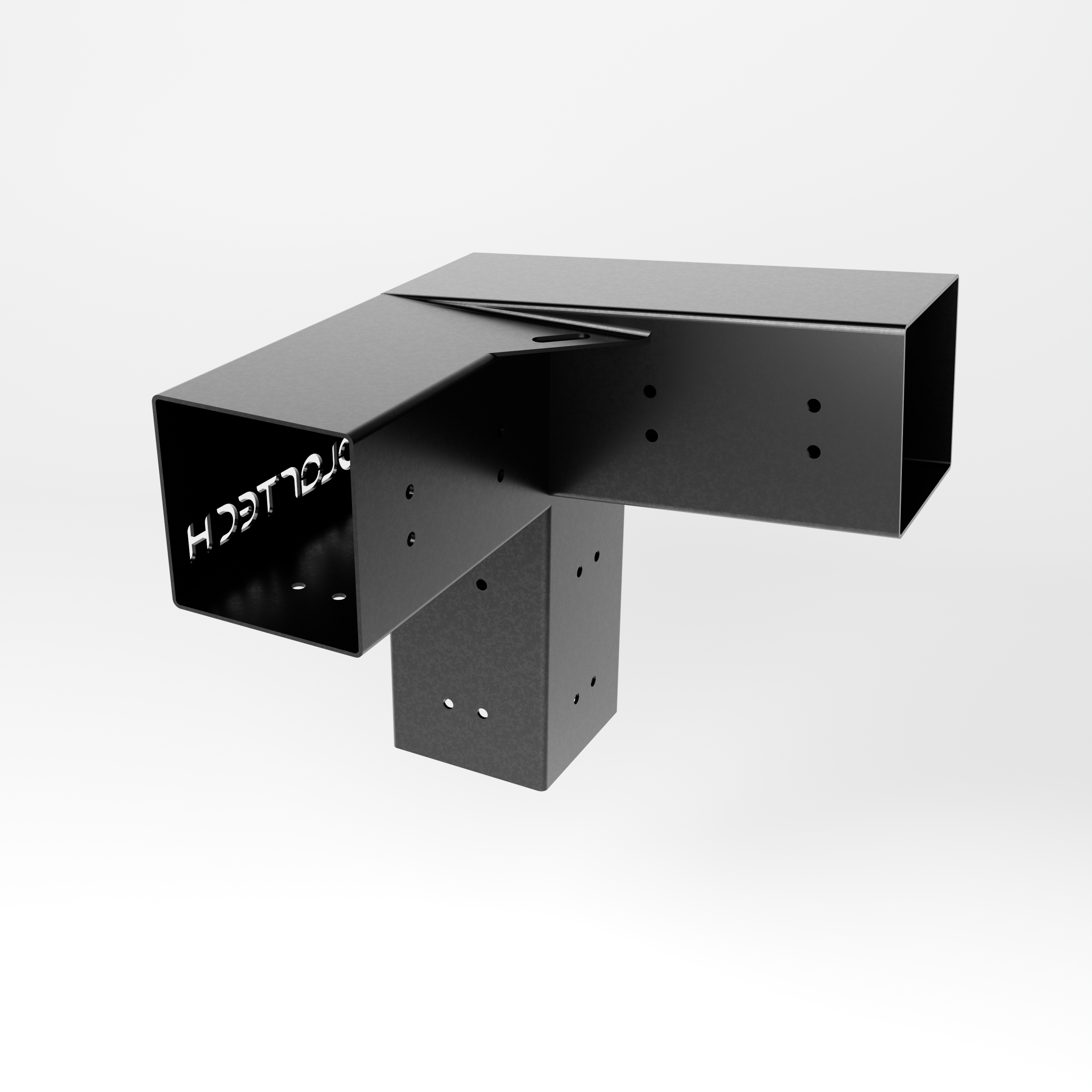 Conector Triple Angulo L2 Acero Negro