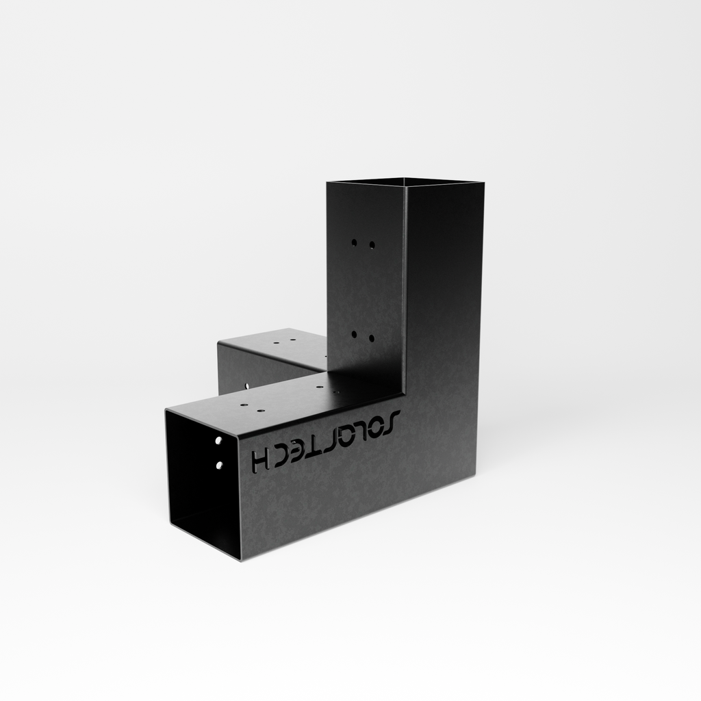 Conector Triple Logo Acero Negro